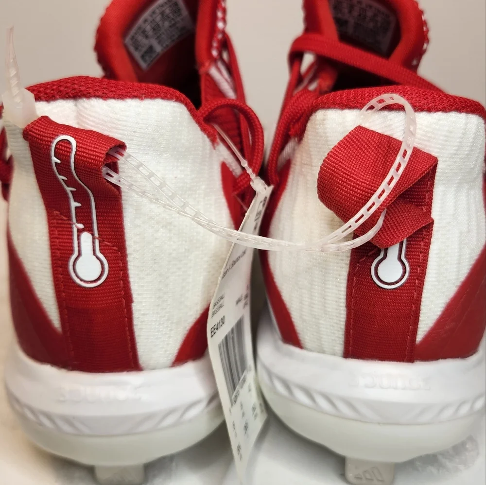 NWT Adidas Mens Icon V Bounce Iced Red White Baseball Cleats Size 8.5